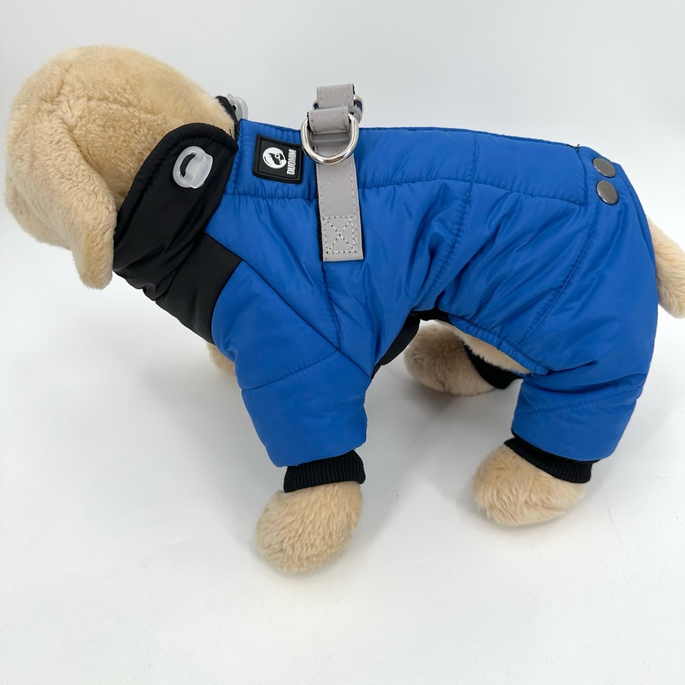 Duomm Brand Dog Coat Full Body Doggie Winter Coat Small Pet Clothes Blue Quilted - Picture 2 of 11